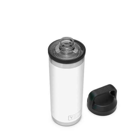 YETI Rambler Water Bottle with Chug Cap 18oz 532ml White voorkant
