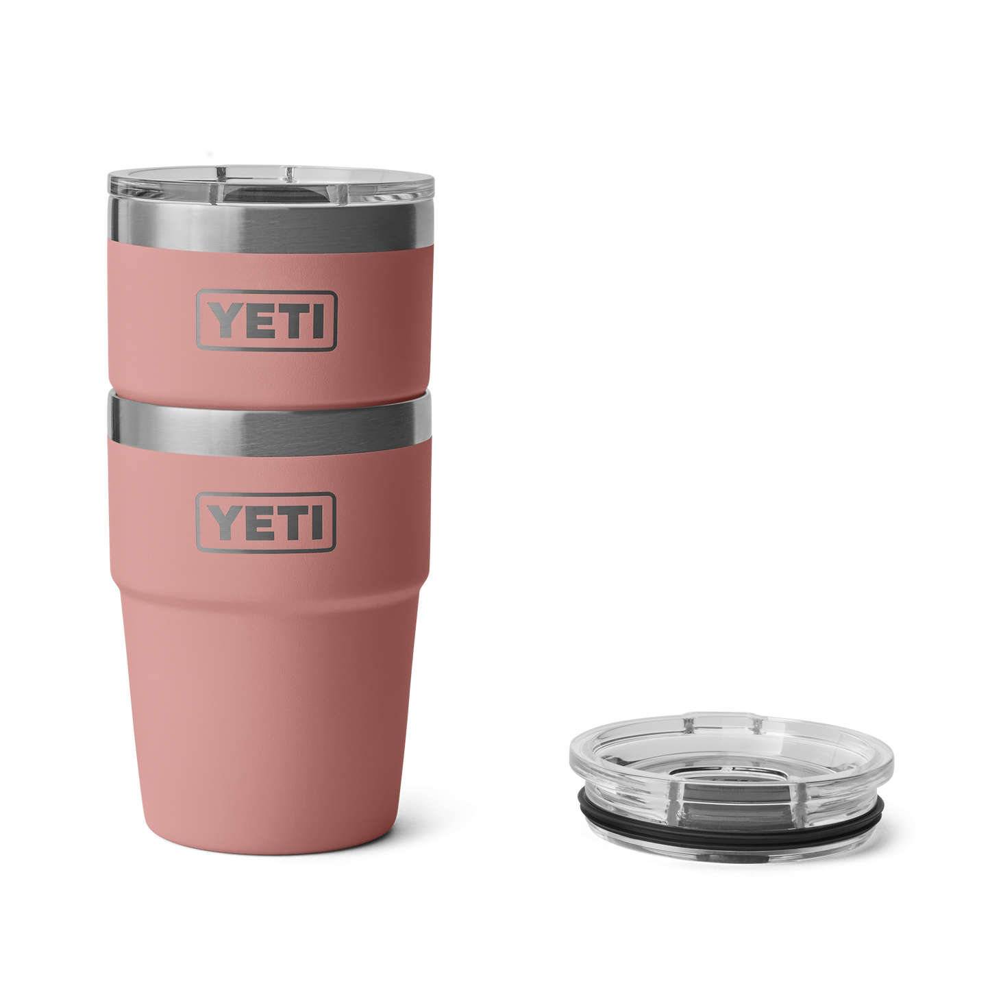 YETI Rambler Stackable Cup with Magslider Lid 16oz (473ml) | Sandstone Pink