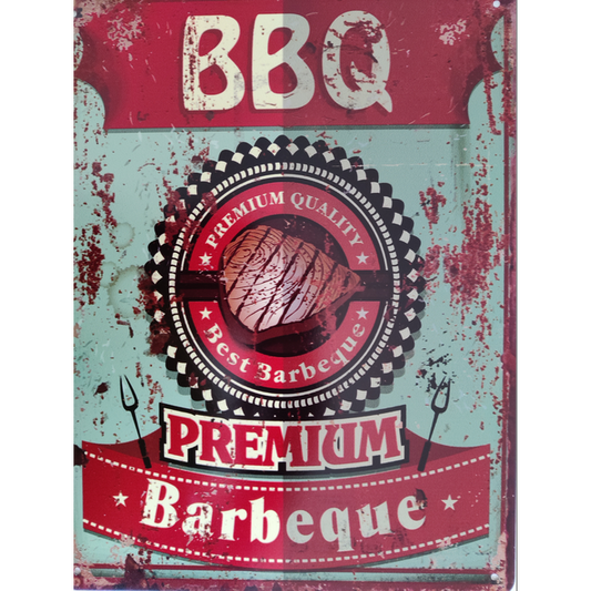 BBQ Wanddecoratiebord "Premium Barbeque" 25x33cm
