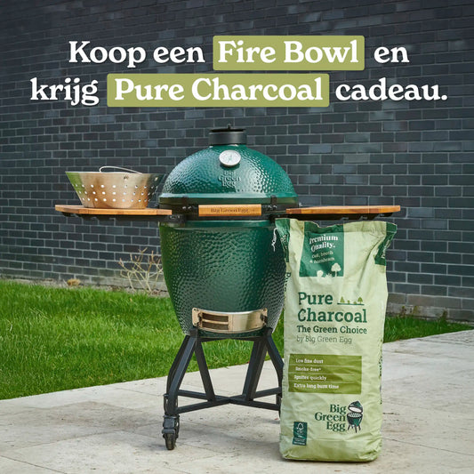 Actie Big Green Egg Fire Bowl Large + gratis Pure houtskool 9kg
