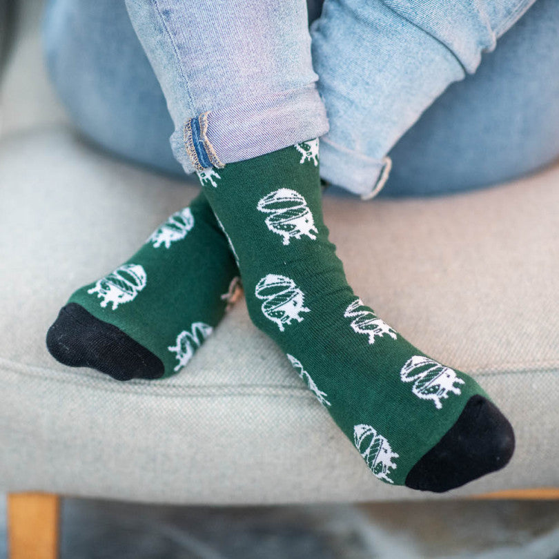 Big Green Egg Socks Eggs Green/White Maat 39-42