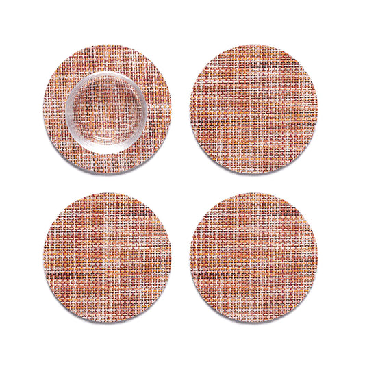 Chilewich Mini Basketweave Cinnamon Coasters | Set 4 st.