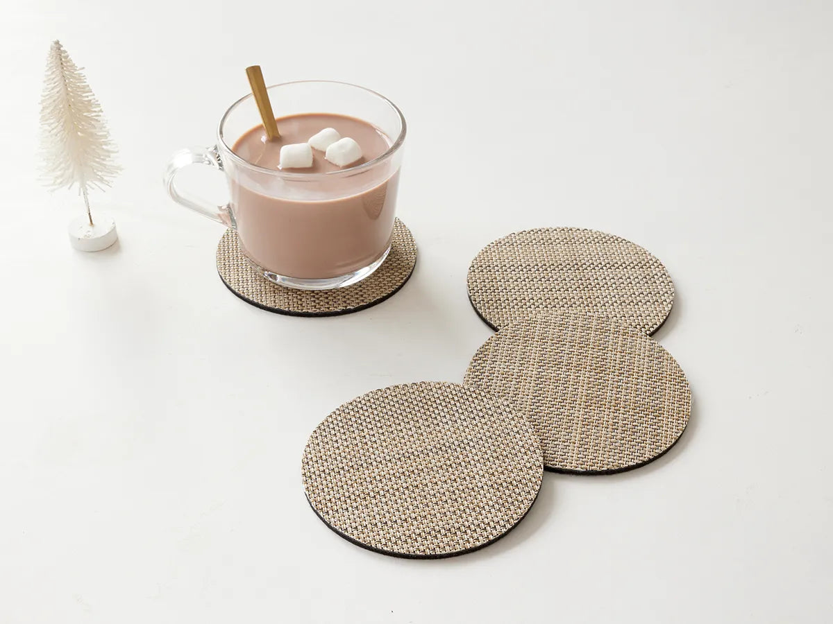 Chilewich Mini Basketweave Linen Coasters | Set 4 st.
