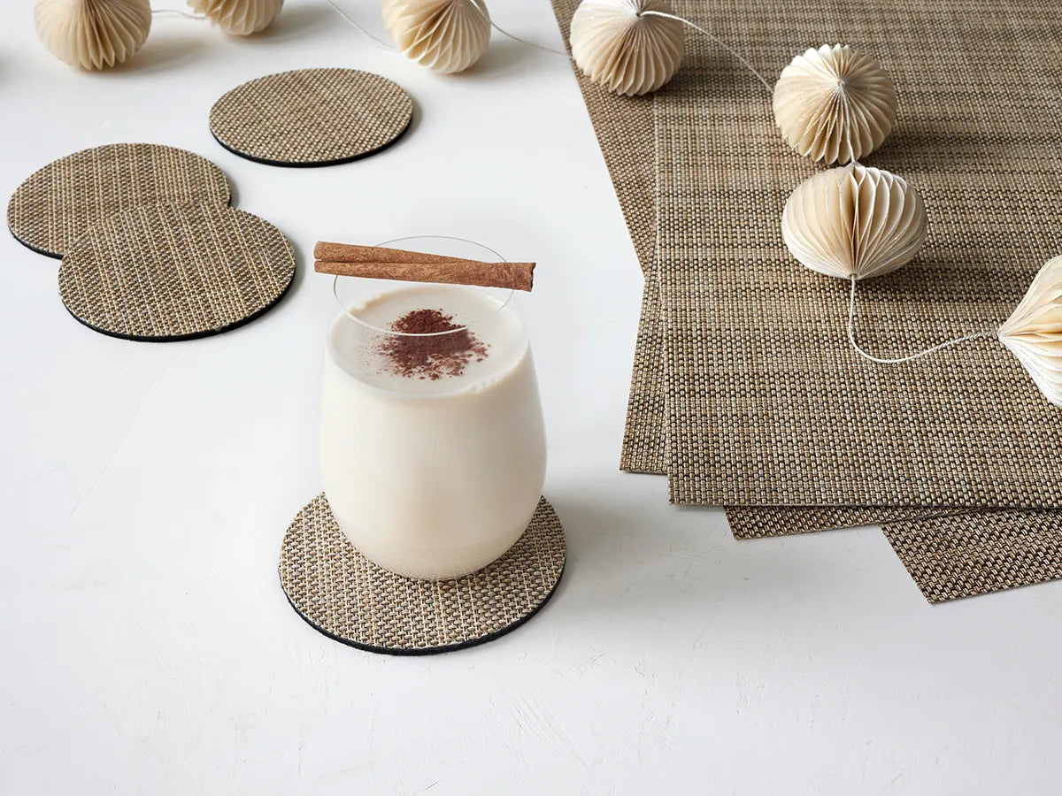 Chilewich Mini Basketweave Linen Coasters | Set 4 st.
