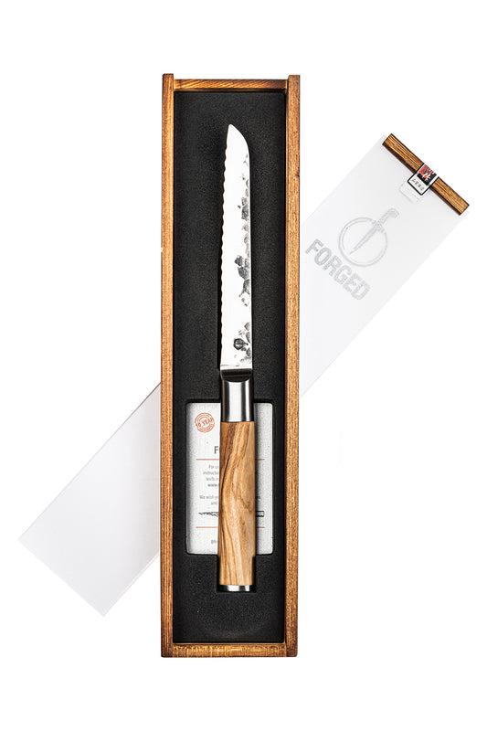 Forged Olive Universeel Mes Gekarteld