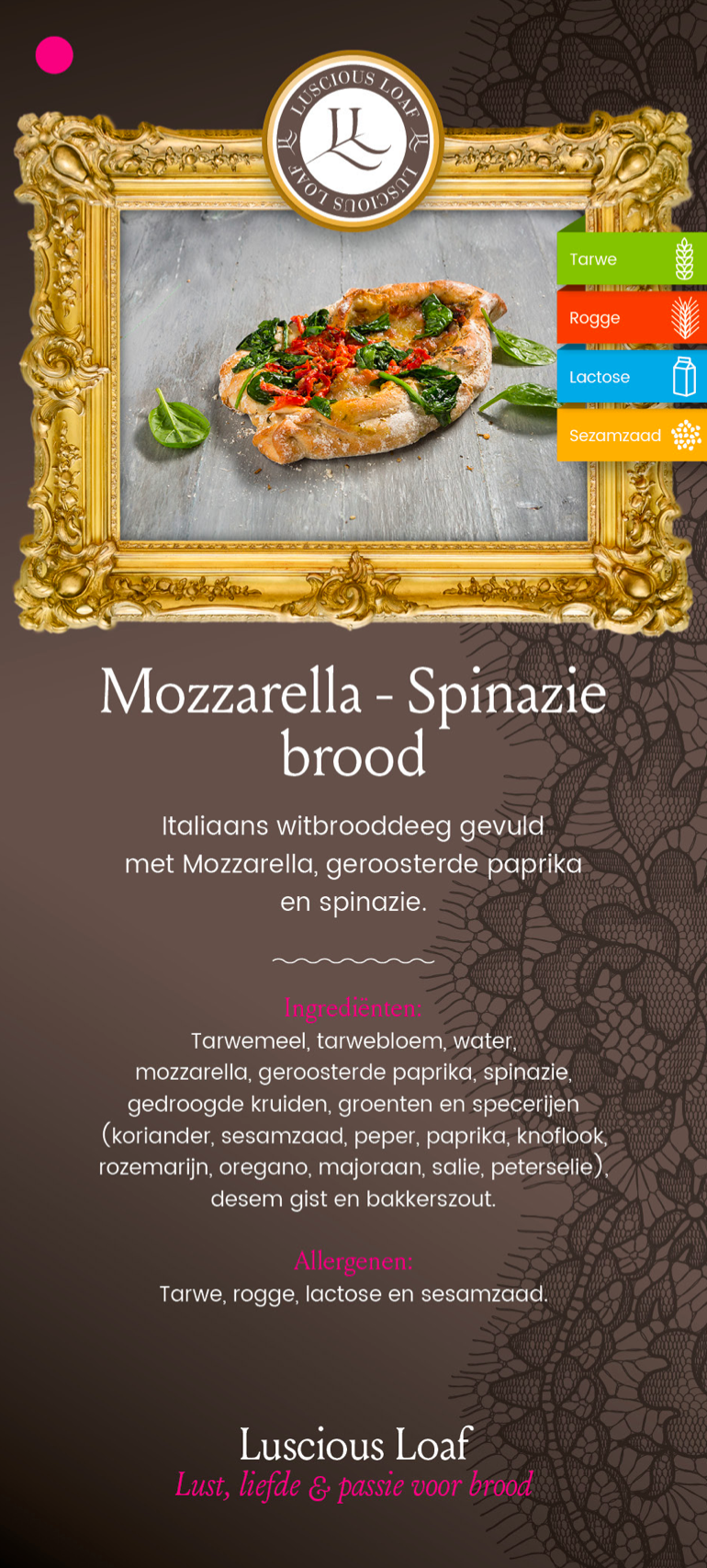 Luscious Loaf | Ambachtelijk Mozzarella-Spinazie Brood