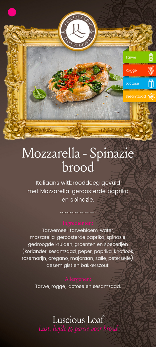 Luscious Loaf | Ambachtelijk Mozzarella-Spinazie Brood