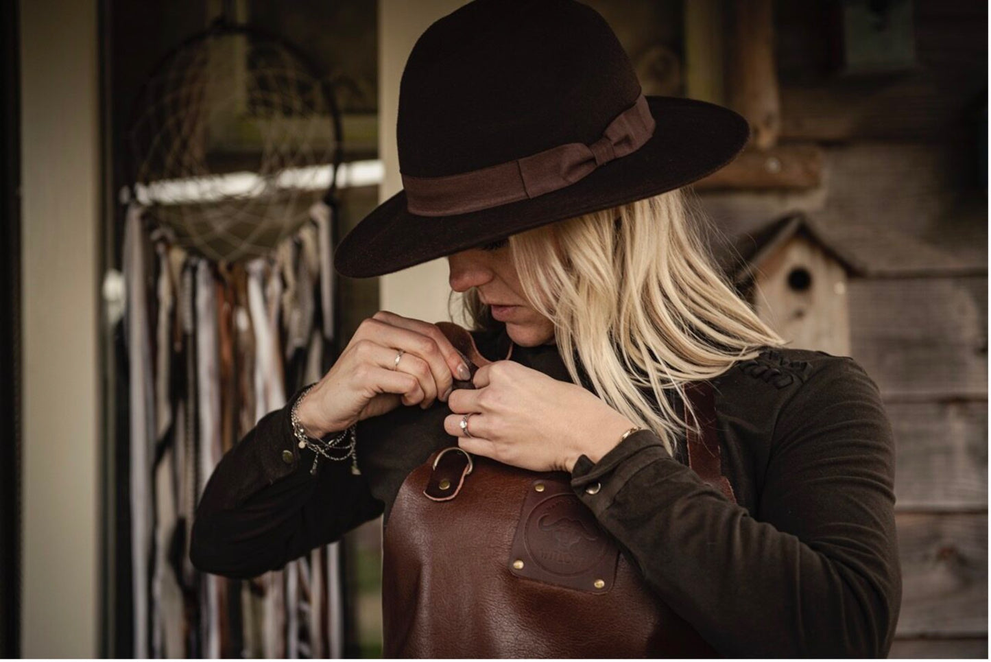 Witloft Buffellederen Schort Full grain | Chocolat