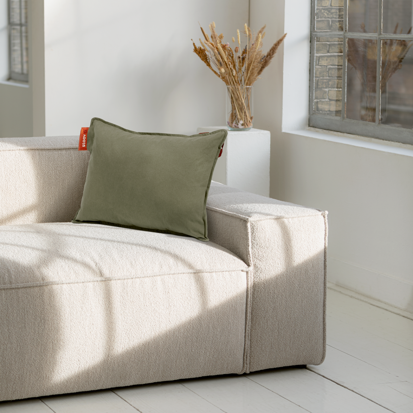 Stoov Ploov Warmtekussen Draadloos Canvas Fern Green 45x60cm | standaard batterij