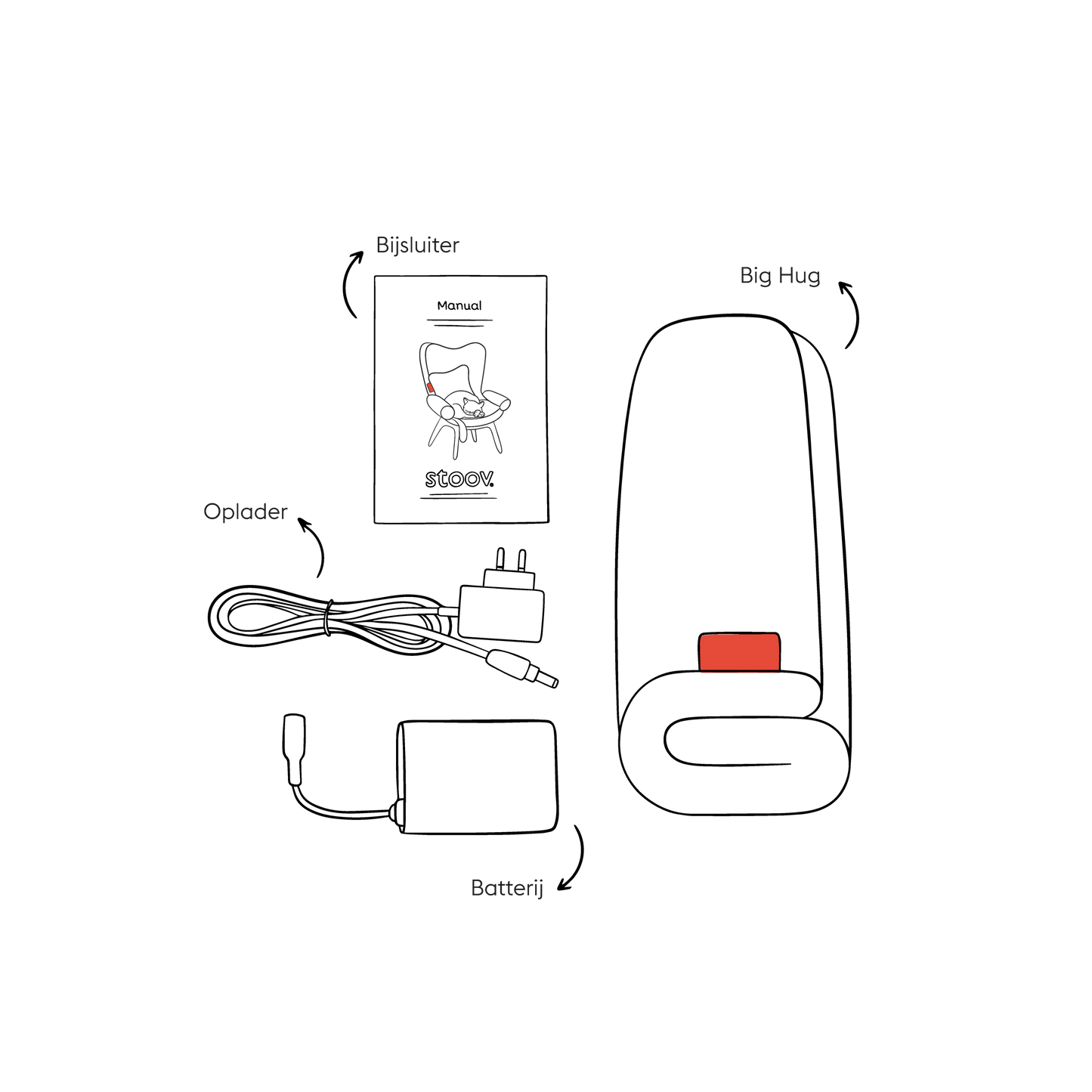 Stoov Big Hug XL Stoelverwarmer Draadloos Woolly Off-White 45x135cm | grote batterij