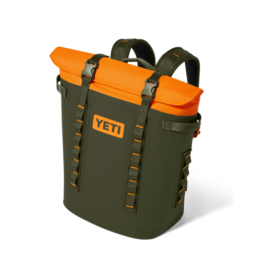 YETI Hopper M20 Backpack Soft Cooler | Olive + King Crab Orange