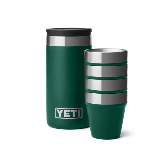 YETI Rambler Shot Glasses 1.7 oz (50ml) incl. Carrying Case | Black Forest Green