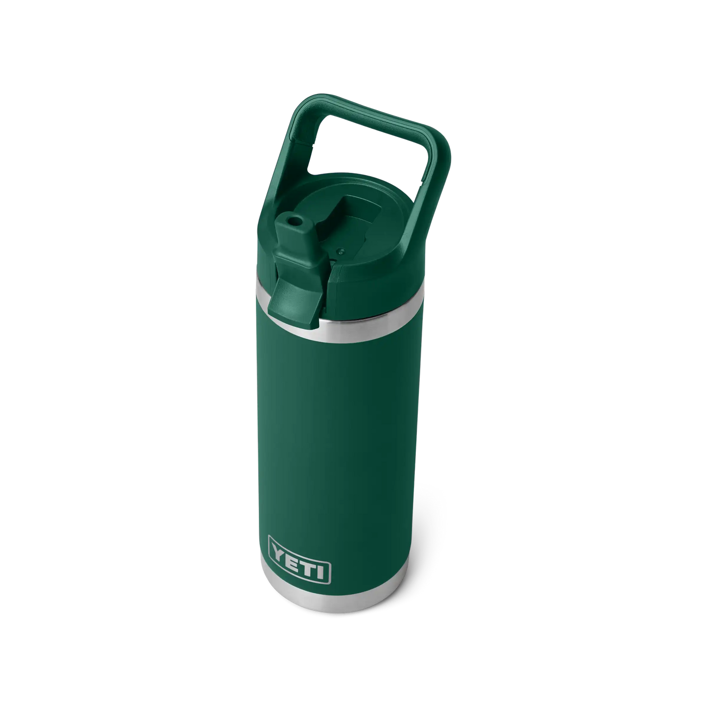 YETI Rambler Water Bottle with Color-Matched Straw Cap 18 oz (532ml) | Black Forest Green