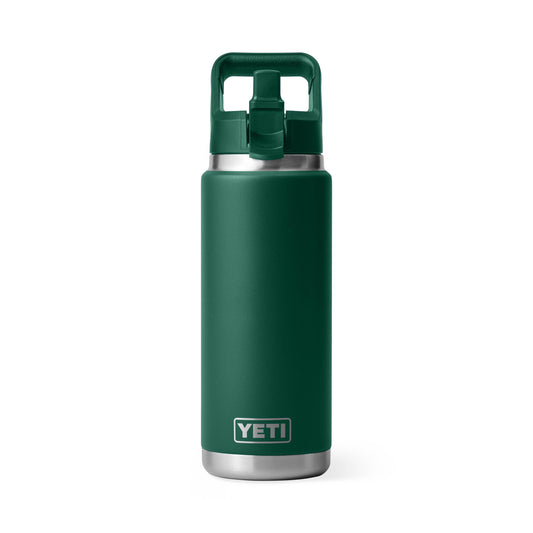 YETI Rambler Water Bottle with Color-Matched Straw Cap 26 oz (769ml) | Black Forest Green