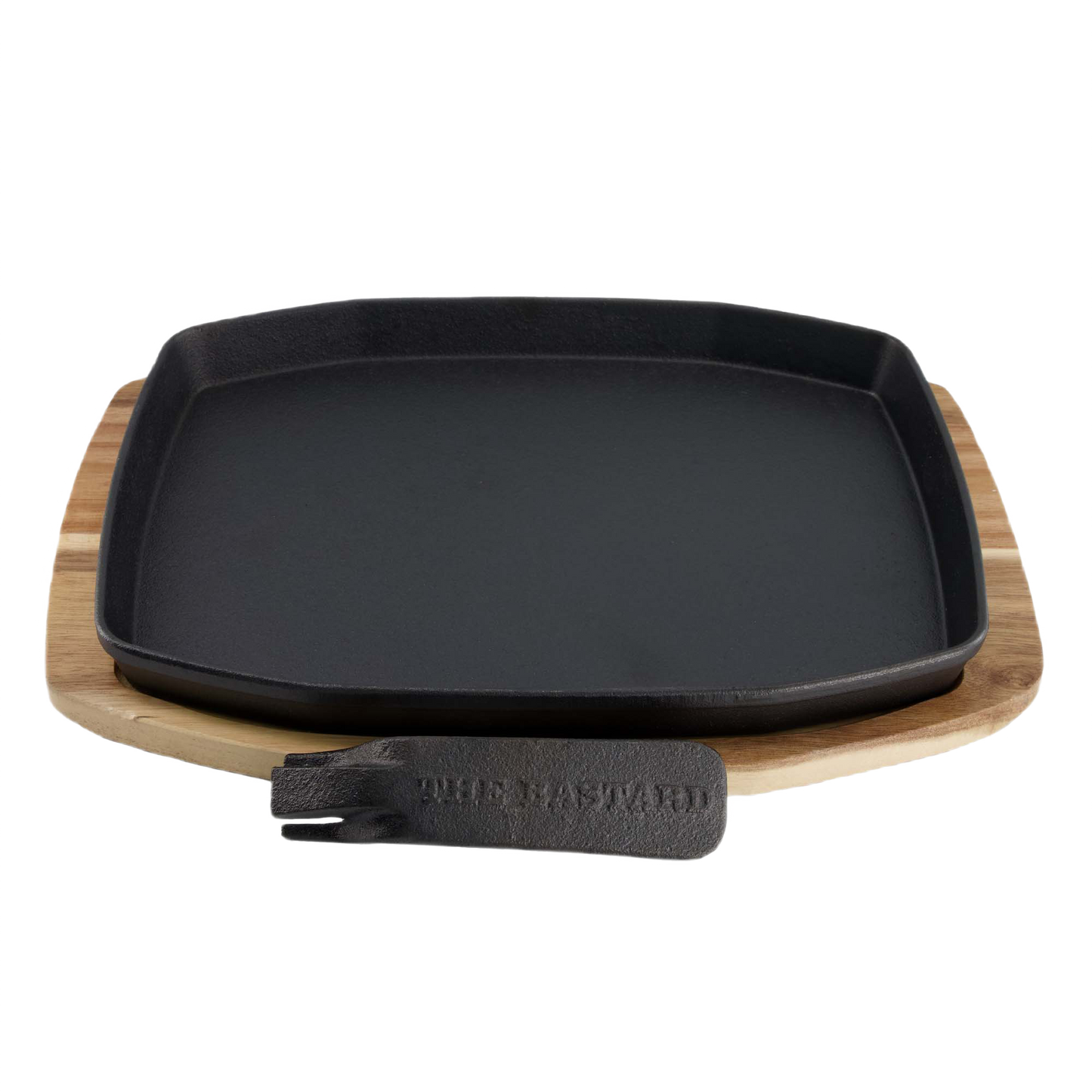 The Bastard | Sizzling Plate & Holder Cast Iron 24x32cm | Large