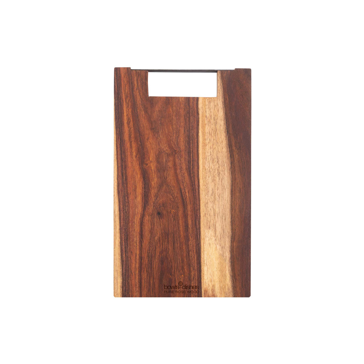 Bowls & Dishes Rose Wood serveerplank recht met metalen handvat - 39cm