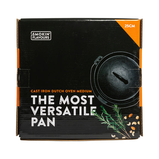 Smokin' Flavours Dutch Oven Cast Iron Medium 25cm / 3L