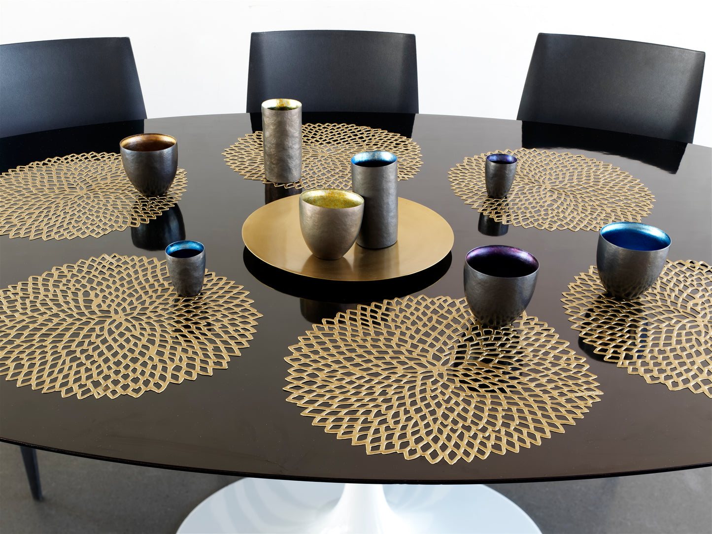 Chilewich Placemat Dahlia Rond 36x39cm | Brass
