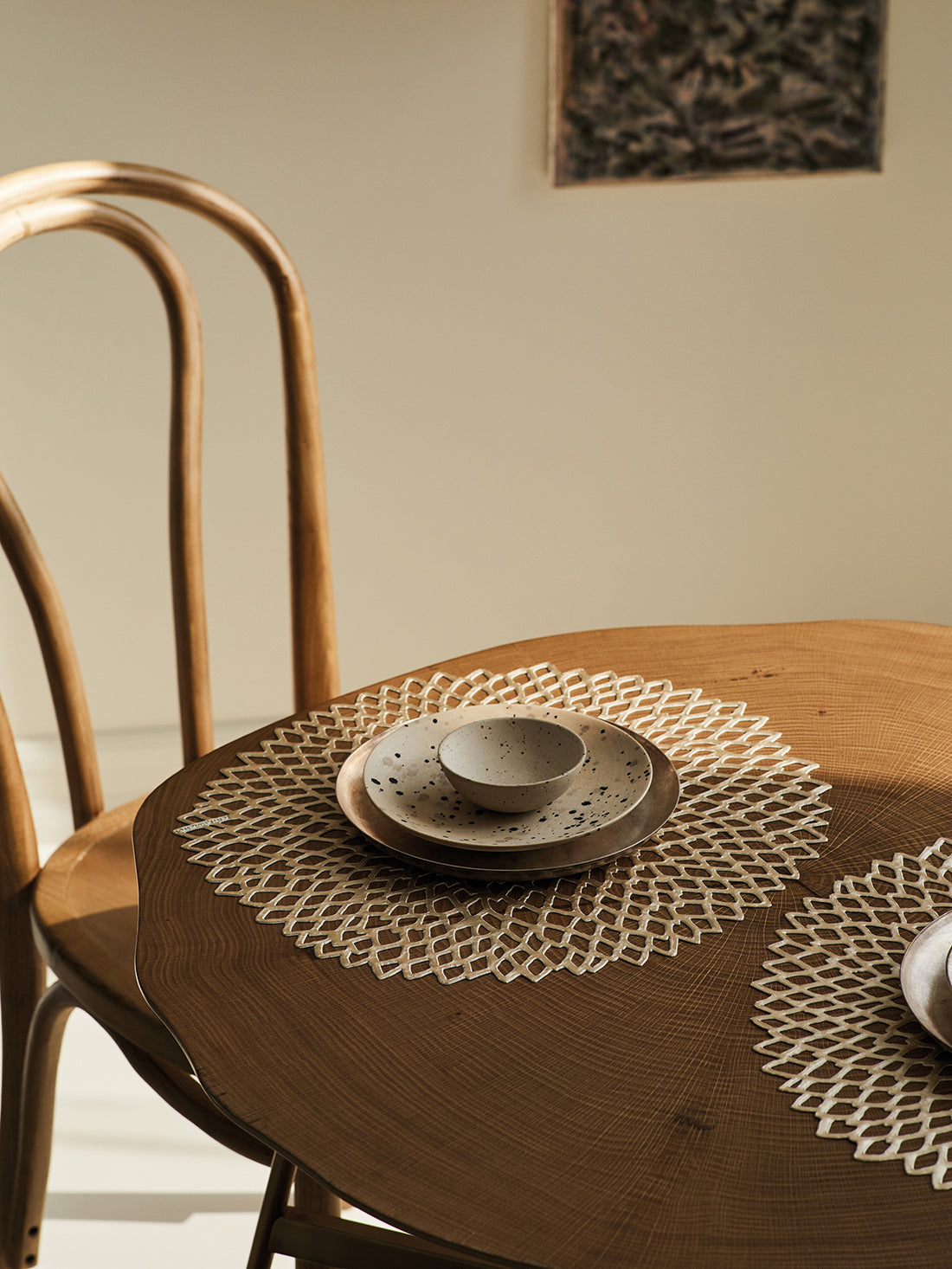 Chilewich Placemat Dahlia Rond 36x39cm | Champagne