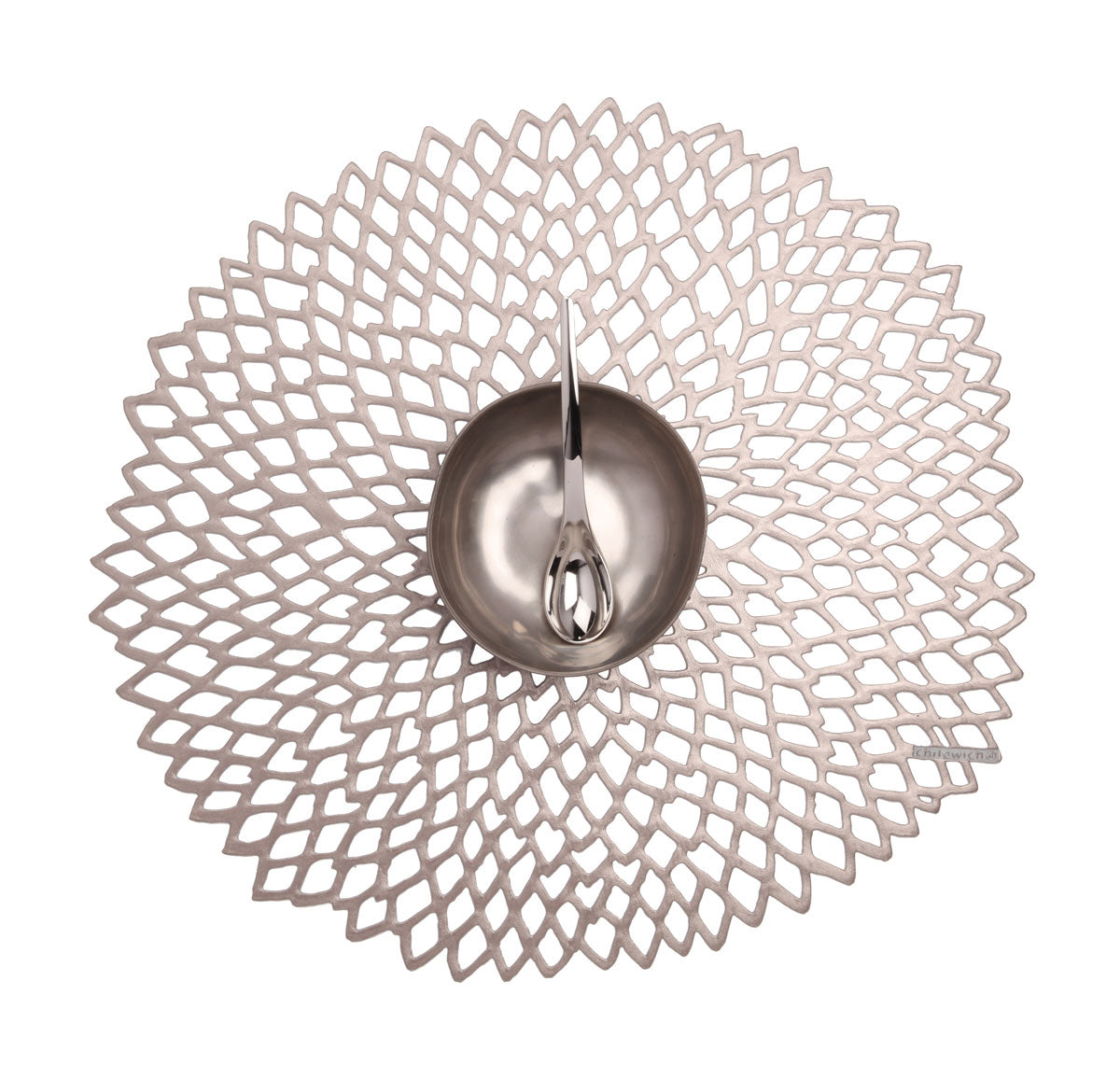 Chilewich Placemat Dahlia Rond 36x39cm | Gunmetal