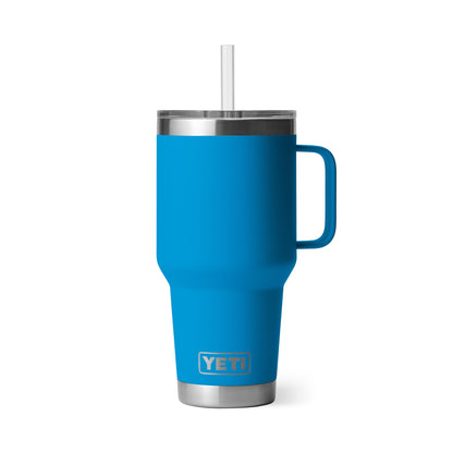 YETI Rambler Straw Mug with Straw Lid 35 oz (994ml) | Big Wave Blue