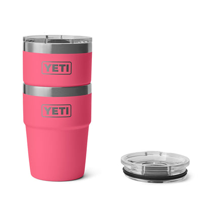 YETI Rambler Stackable Cup with Magslider Lid 16oz (473ml) | Tropical Pink