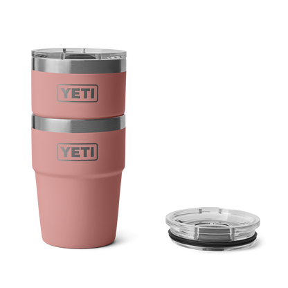 YETI Rambler Stackable Cup with Magslider Lid 16oz (473ml) | Sandstone Pink