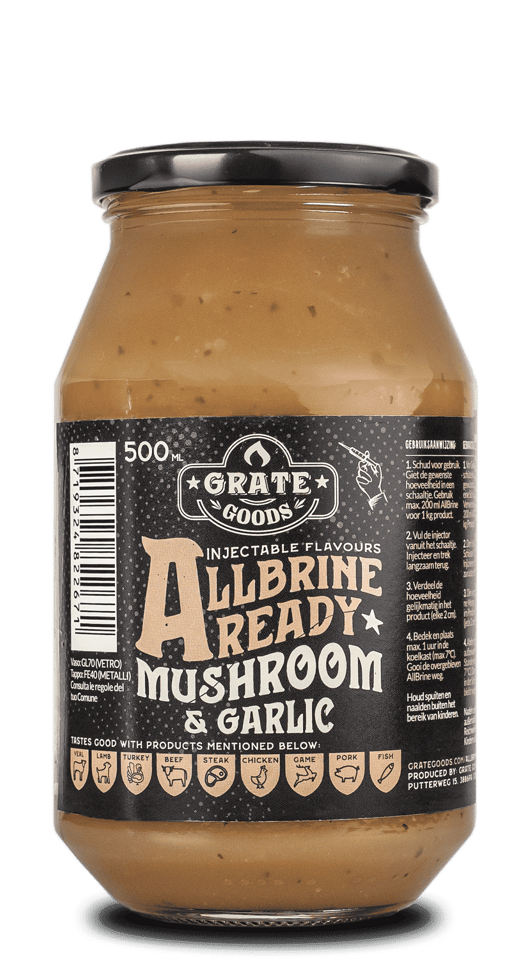 Grate Goods AllBrine Ready Mushroom & Garlic - 500ml