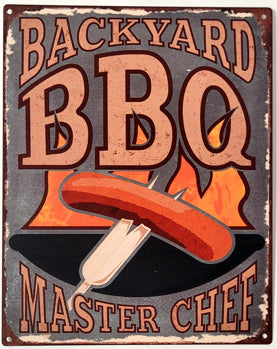 BBQ Wanddecoratiebord "Backyard BBQ" 25x20cm