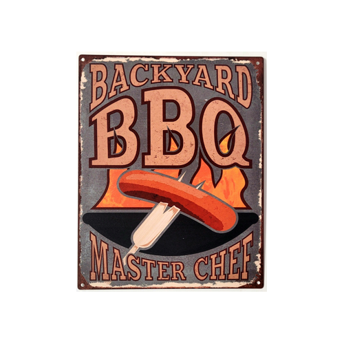 BBQ Wanddecoratiebord "Backyard BBQ" 25x20cm
