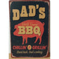 BBQ Wanddecoratiebord "Dad's BBQ Chillin and Grillin" 30x20cm
