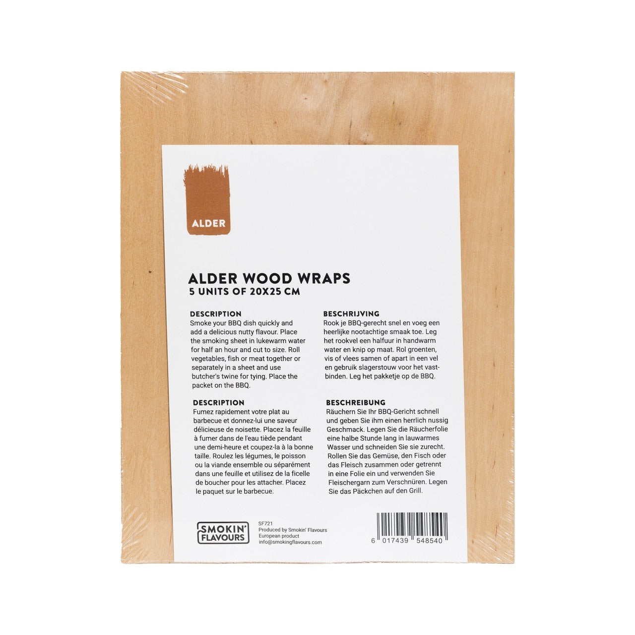 Smokin' Flavours Smoking Sheets Alder / Elzen - 5 stuks