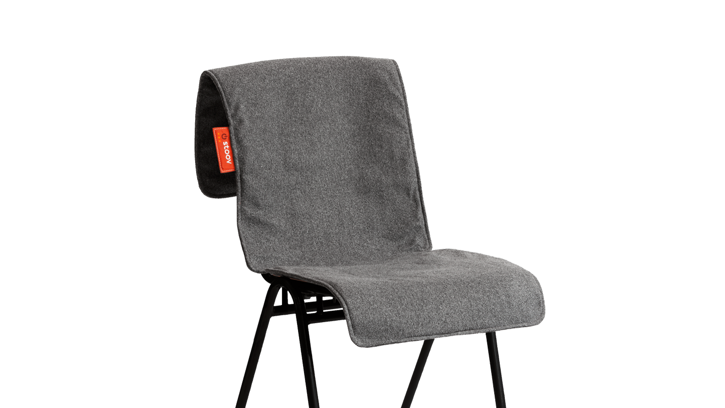 Stoov Big Hug XL Stoelverwarmer Draadloos Original Grey 45x135cm | grote batterij