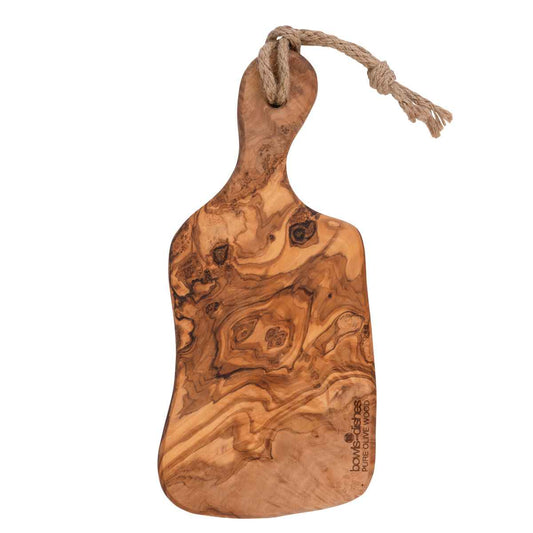 Bowls & Dishes | Olijfhouten Serveerplank met handvat 35cm