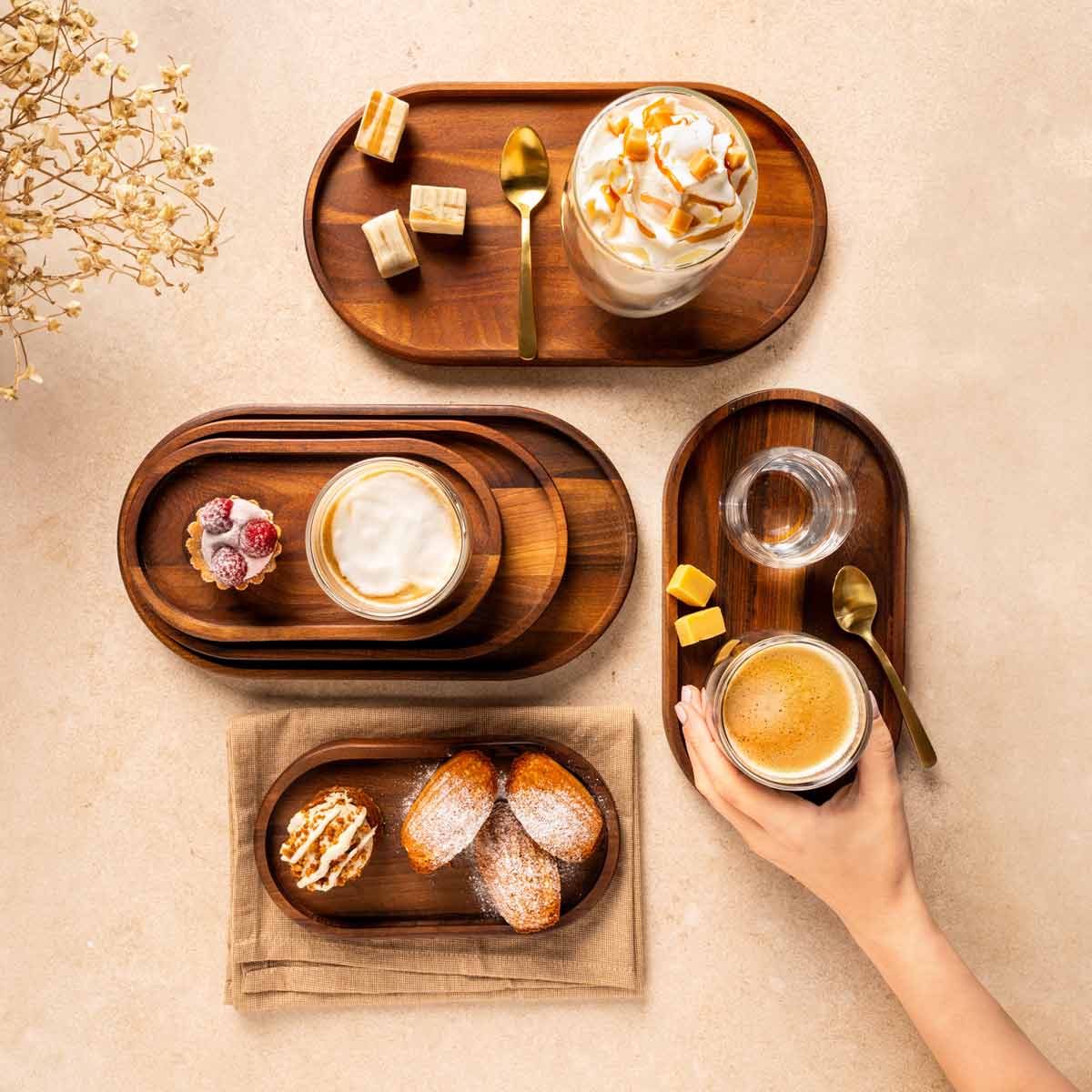 Bowls & Dishes | Puur Walnut Wood Serveertray Ovaal Small 22,5x12cm