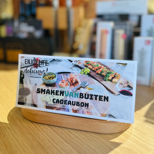 cadeaubon papier smaken van buiten