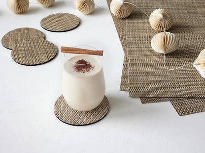 Chilewich Mini Basketweave Linen Coasters | Set 4 st.
