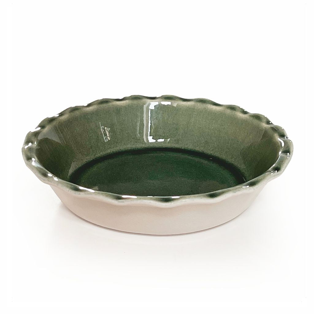 Emile Henry X Jars Céramistes | 175th Anniversary Limited Edition Pie Dish Orage Groen-Wit 26cm