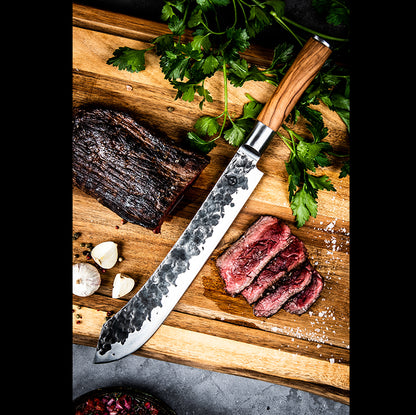Forged Olive Butcher Knife / Slagersmes