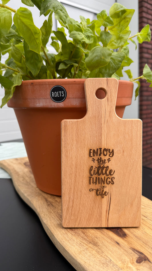 Home Brand Serveerplankje Beukenhout met gravering 20,5x11cm