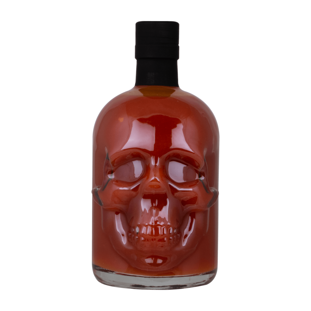 Saus.Guru Death Wish Hot Sauce 0,5L - Skull fles