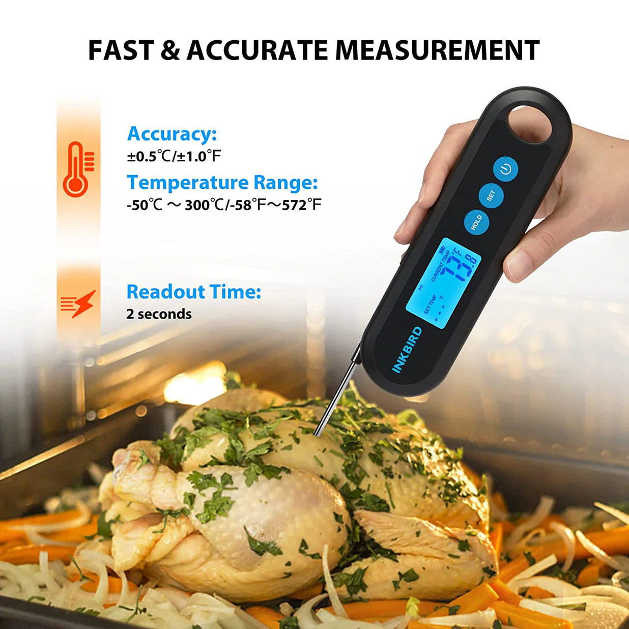 INKBIRD IHT-2PB Bluetooth Prik Thermometer | 2 wired probes