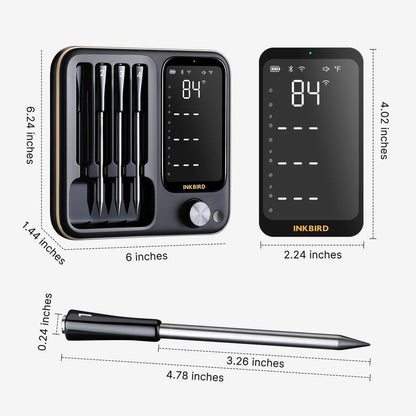 INKBIRD INT-14-BW Bluetooth + Wifi Thermometer | 4 wireless probes