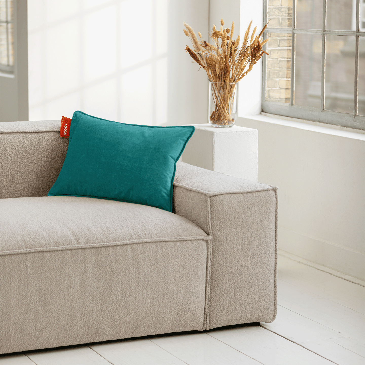 Stoov Ploov Warmtekussen Draadloos Velvet Petrol Green 45x60cm | standaard batterij