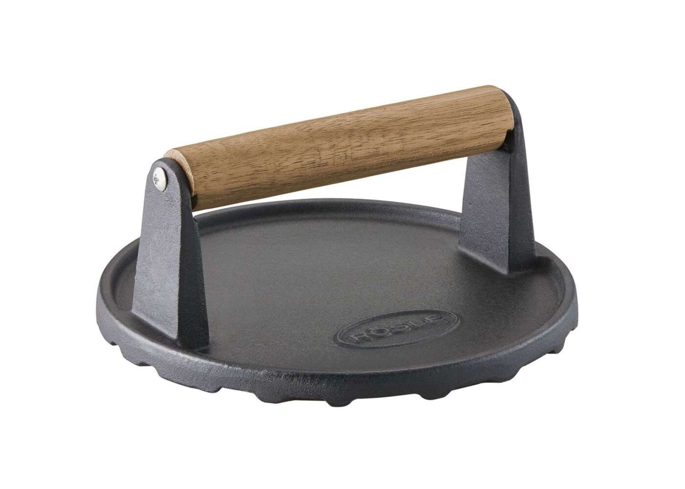 Rösle Barbecue Grill Pers Rond Gietijzer met houten handgreep ø 17,5 cm