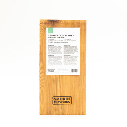 Smokin' Flavours Cederhouten planken 30x15x1,1cm | 2 stuks