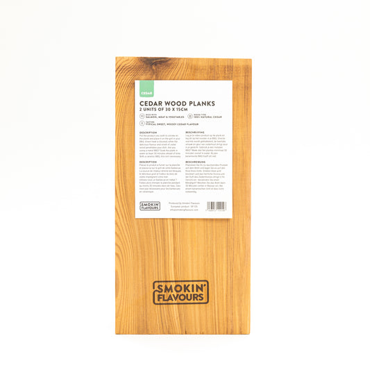 Smokin' Flavours Cederhouten planken 30x15x1,1cm | 2 stuks