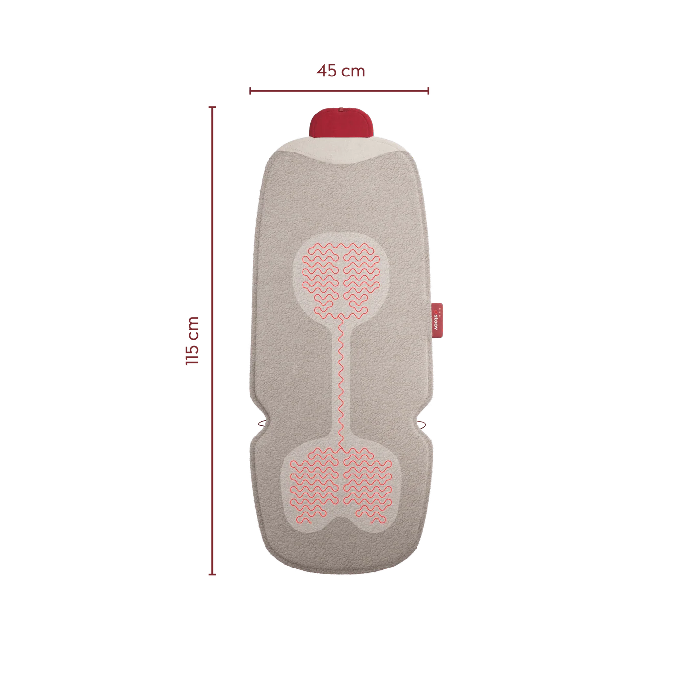 Stoov Big Hug Stoelverwarmer Draadloos Woolly Beige 40x110cm | grote batterij