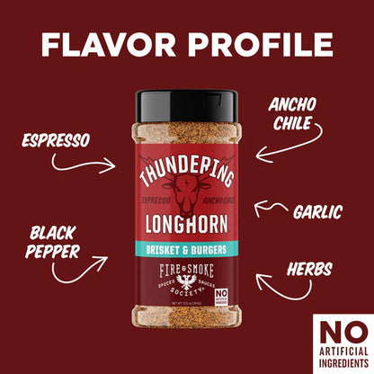 Fire & Smoke Society | Thundering Longhorn Brisket & Burgers Rub 354g