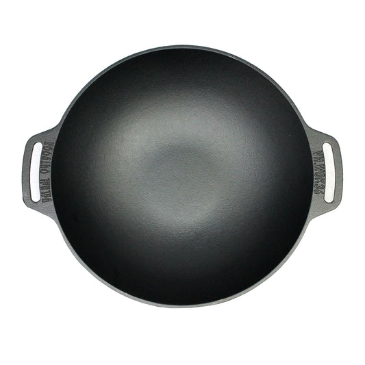 Valhal Wok Gietijzer met handgrepen 36cm